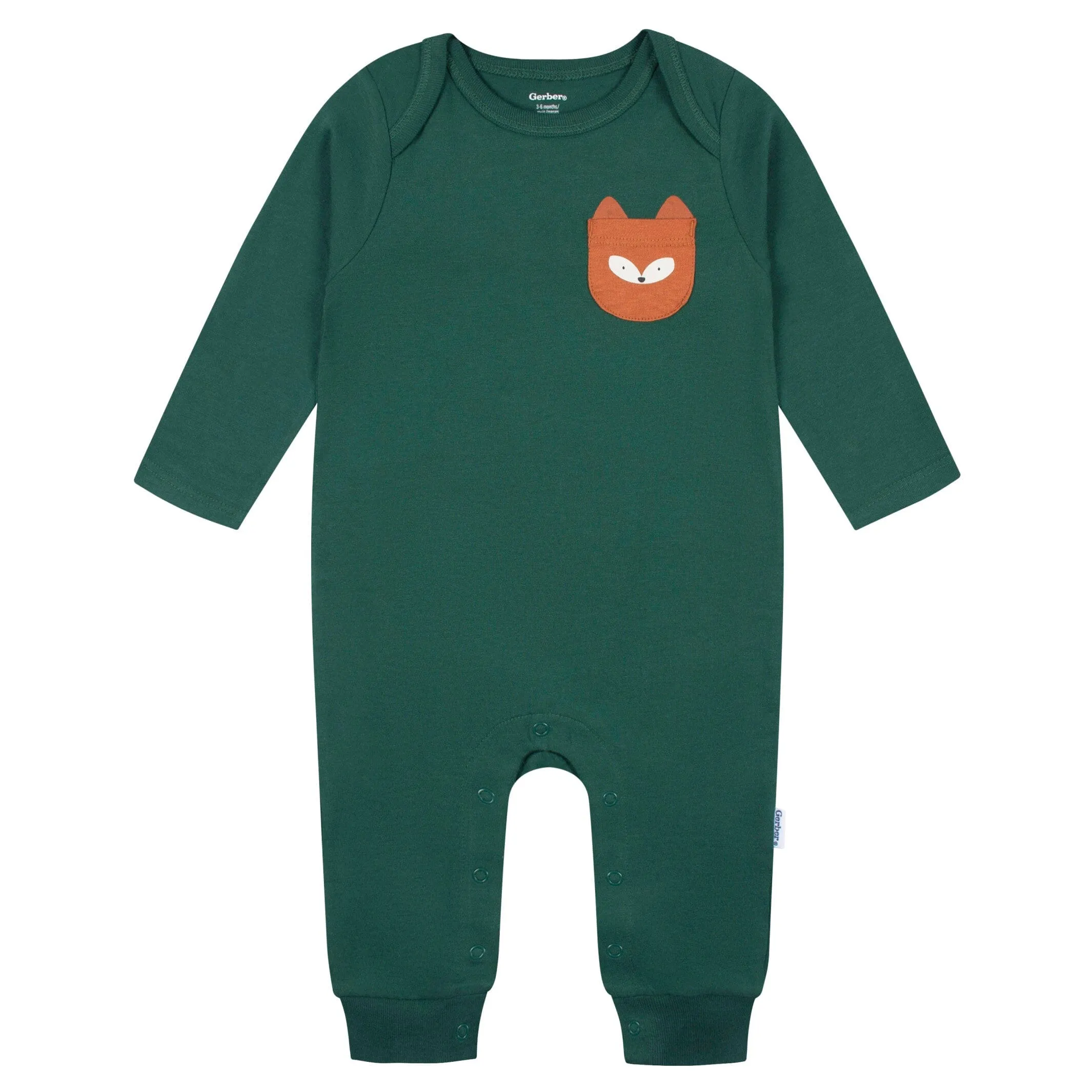 2-Pack Baby Boys Green Fox Rompers