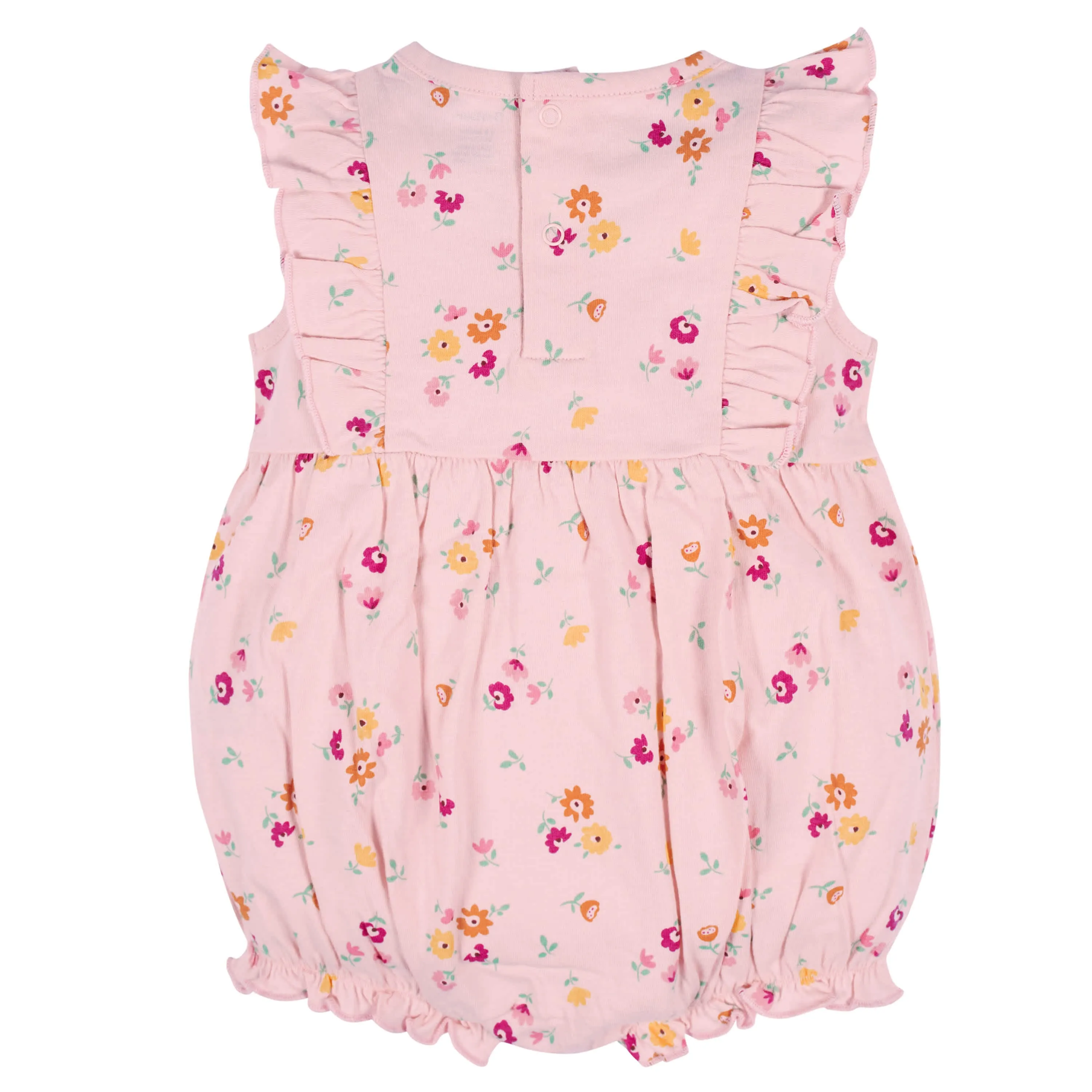 3-Pack Baby Girls Floral Fox Rompers