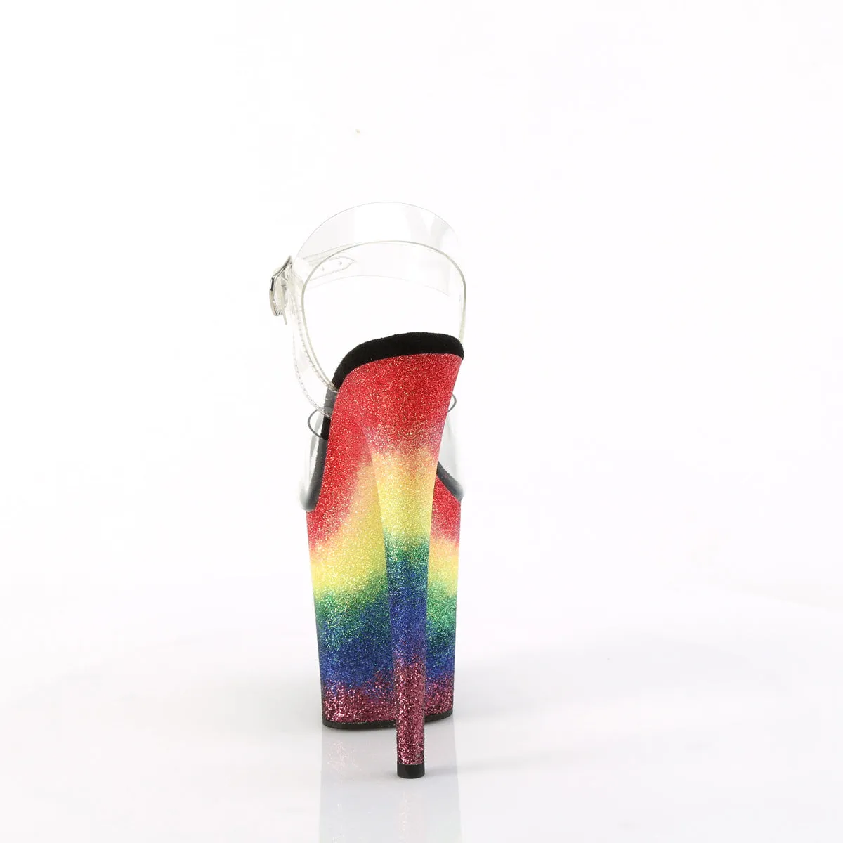 8 Inch Heel FLAMINGO-808RG-04 Rainbow Glitter