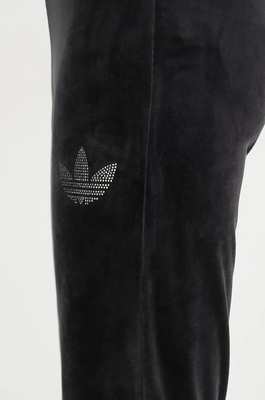 adidas Originals velour sweatpants Bling Flares black color smooth IY5468