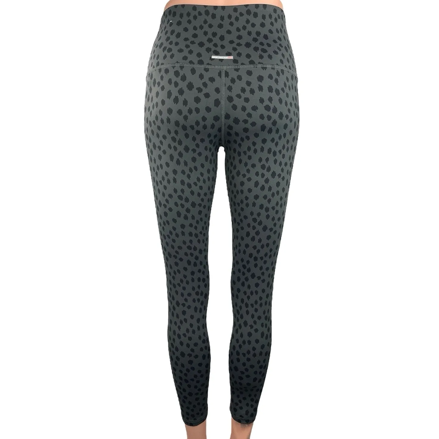 Aerie Black Gray Leopard Print High Rise Pull On Yoga Athletic Leggings Size M