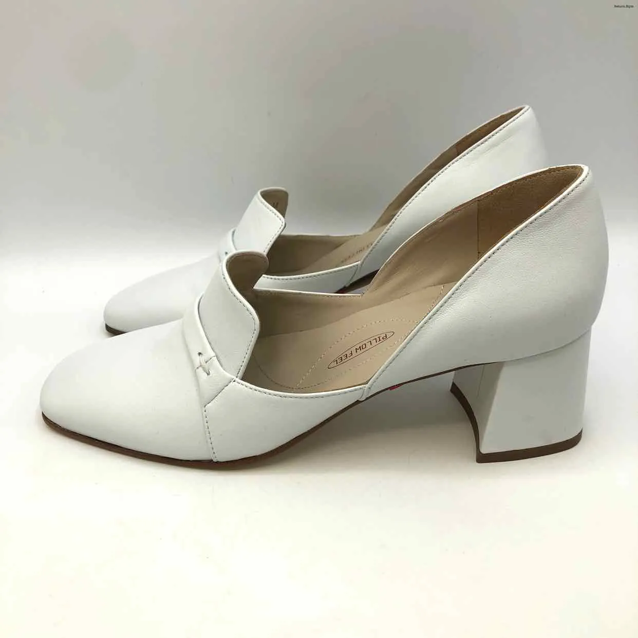 AMALFI White Leather Loafer 2.5 Chunky Heel Shoe Size 8-1/2 Shoes