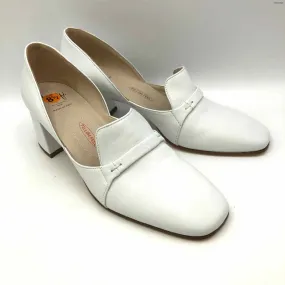 AMALFI White Leather Loafer 2.5 Chunky Heel Shoe Size 8-1/2 Shoes