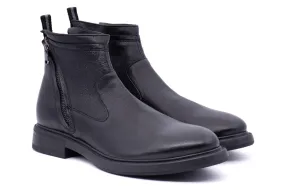 Ankle Boot in Pelle Effetto Invecchiata