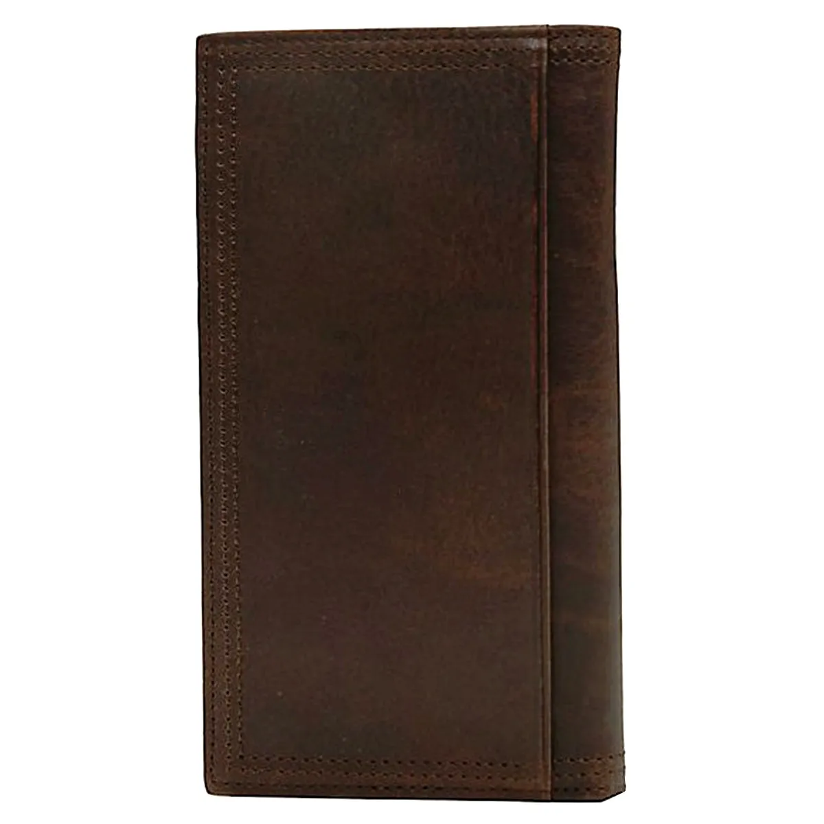 Ariat Western Mens Leather Shield Dark Copper Wallet Checkbook Cover