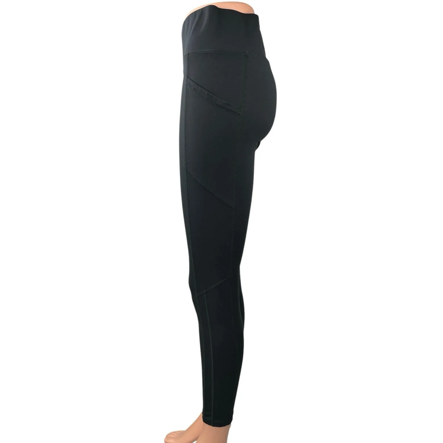 Bandier Womens Black High Rise Pull On Yoga Workout Athletic Leggings Pants Sz L