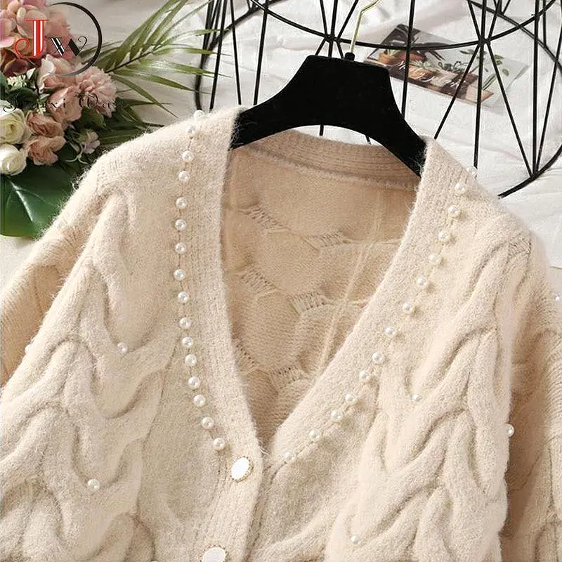 Beaded Casual Women Cardigan Sweaters