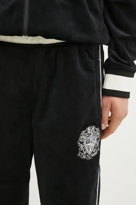 Billionaire Boys Club velour sweatpants Velour Track Pant black color with an application B24314