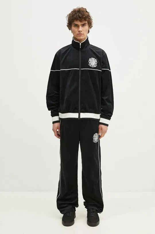 Billionaire Boys Club velour sweatpants Velour Track Pant black color with an application B24314