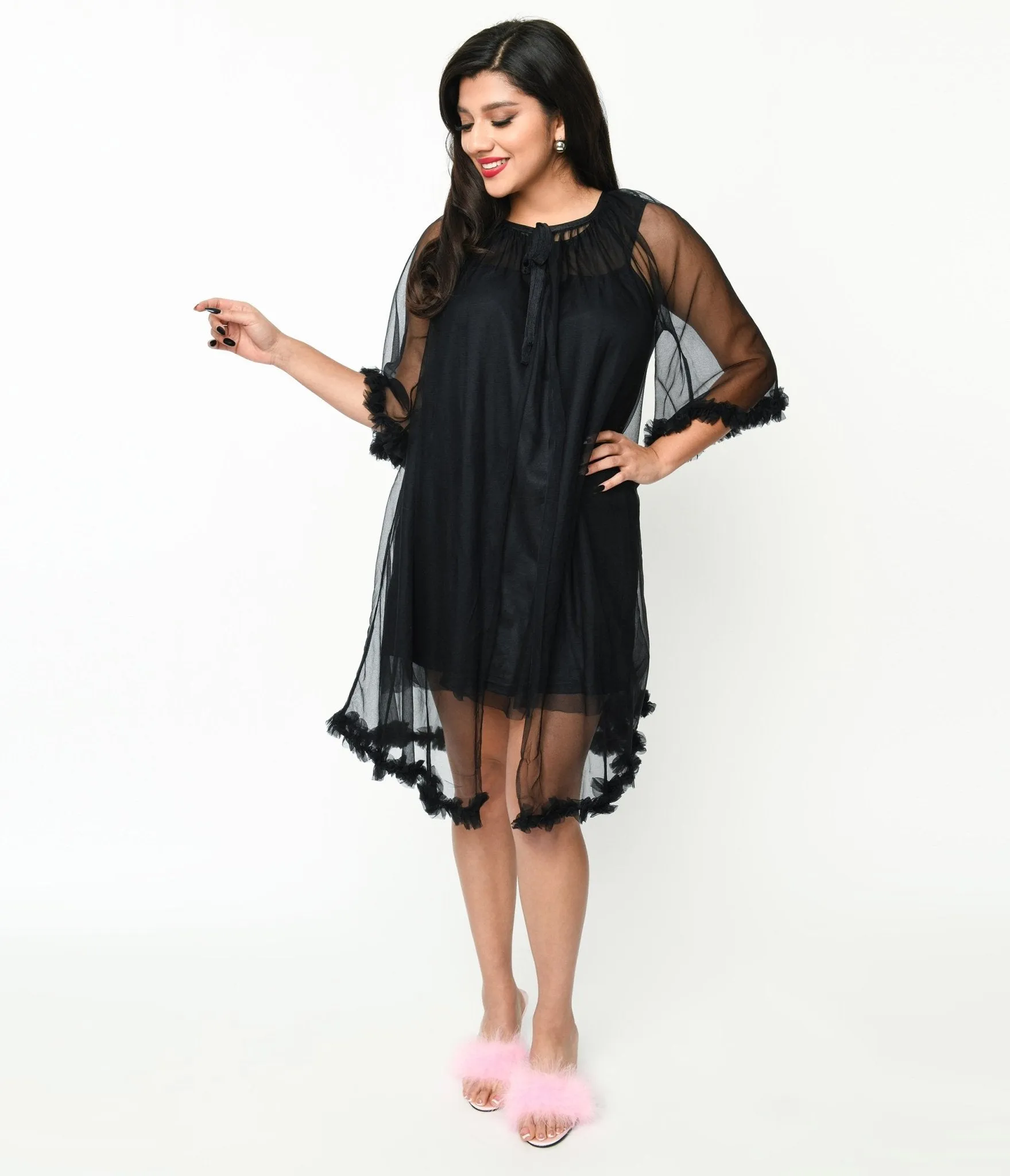 Black Pillow Talk Nightgown Set