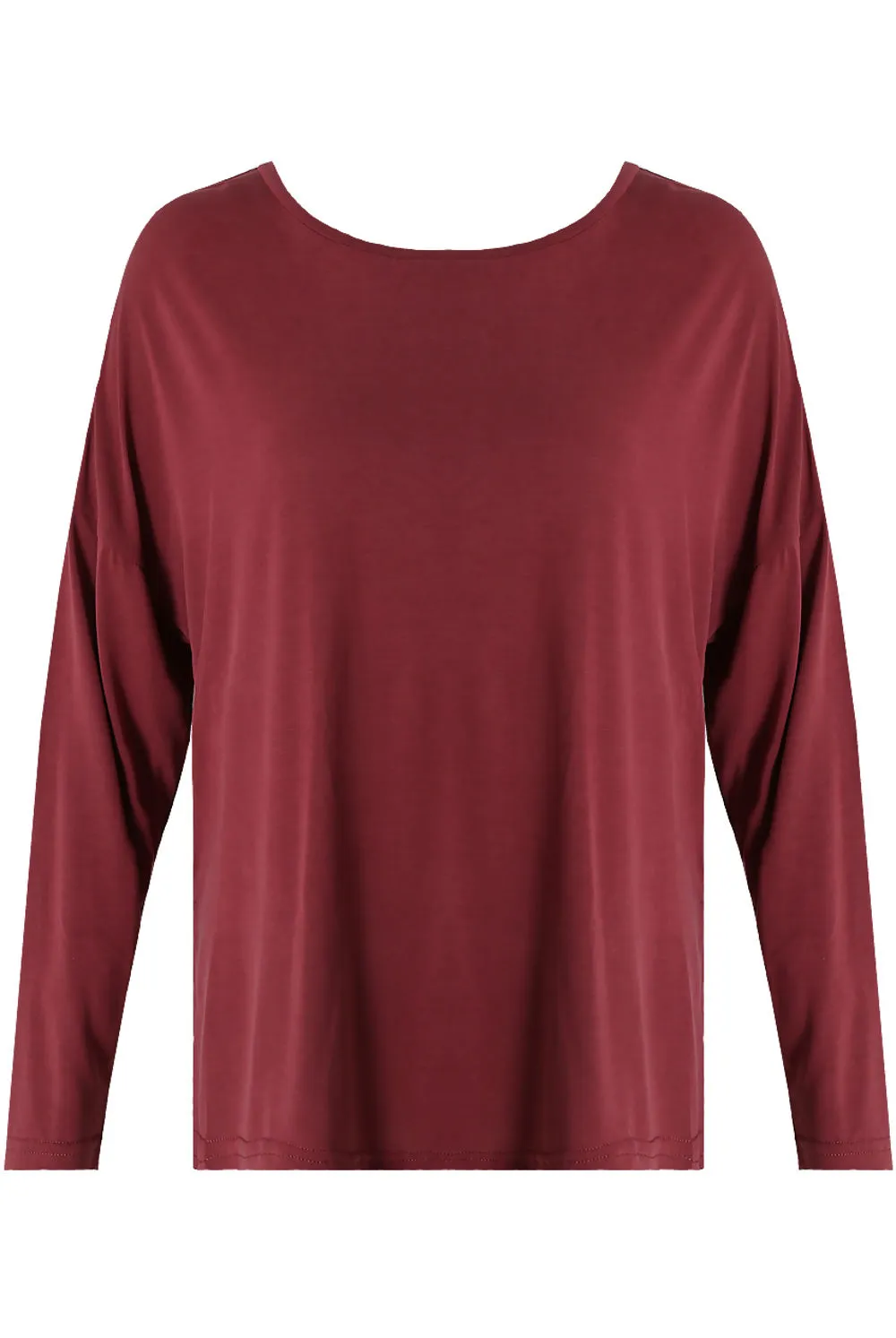 Burgundy Long Sleeve Casual Top