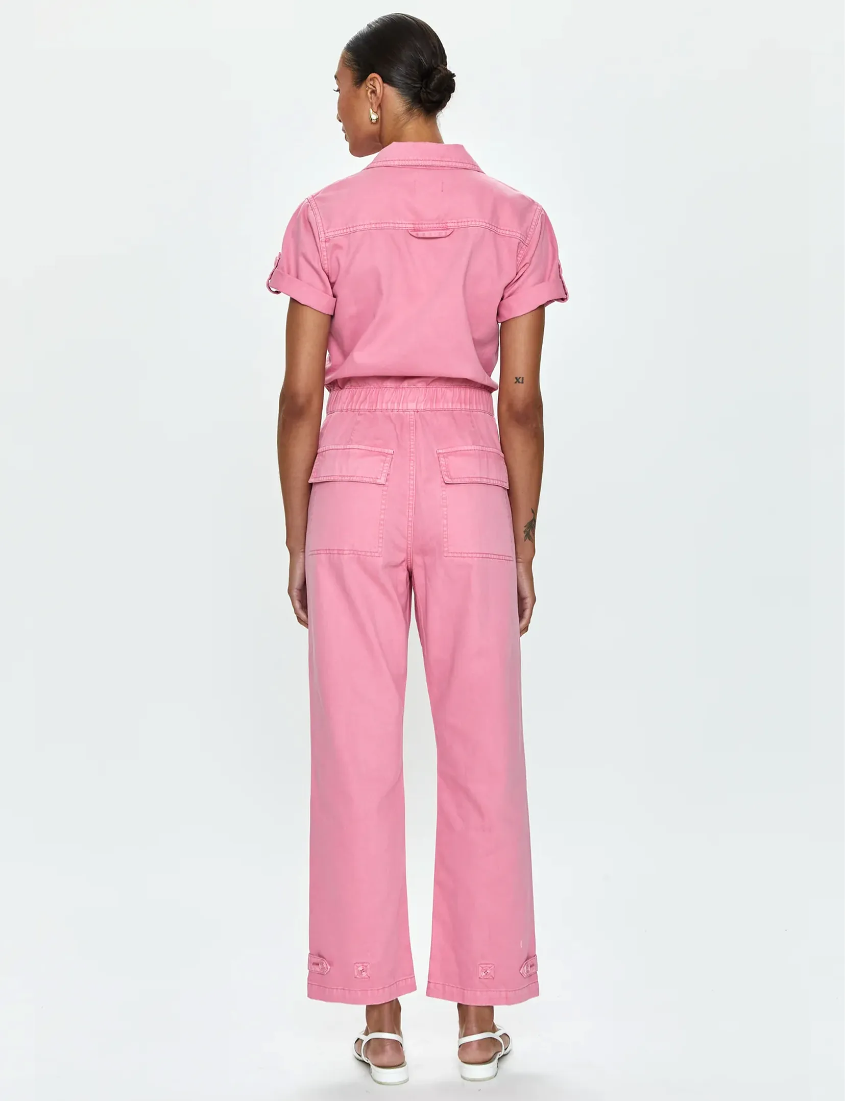 Campbell Aviator Jumpsuit, Peony Pink