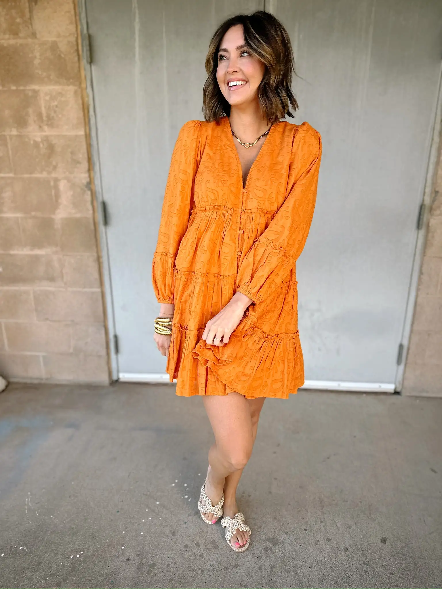 Cleobella Blythe Mini Dress | Bright Orange