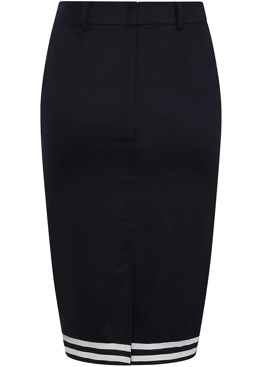 Collectif Nancy Nautical 40's Pencil Skirt Navy