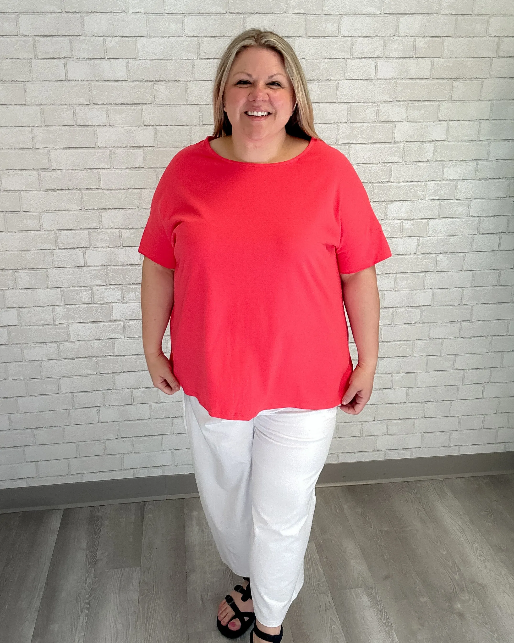 Cotton Casual Top | Coral