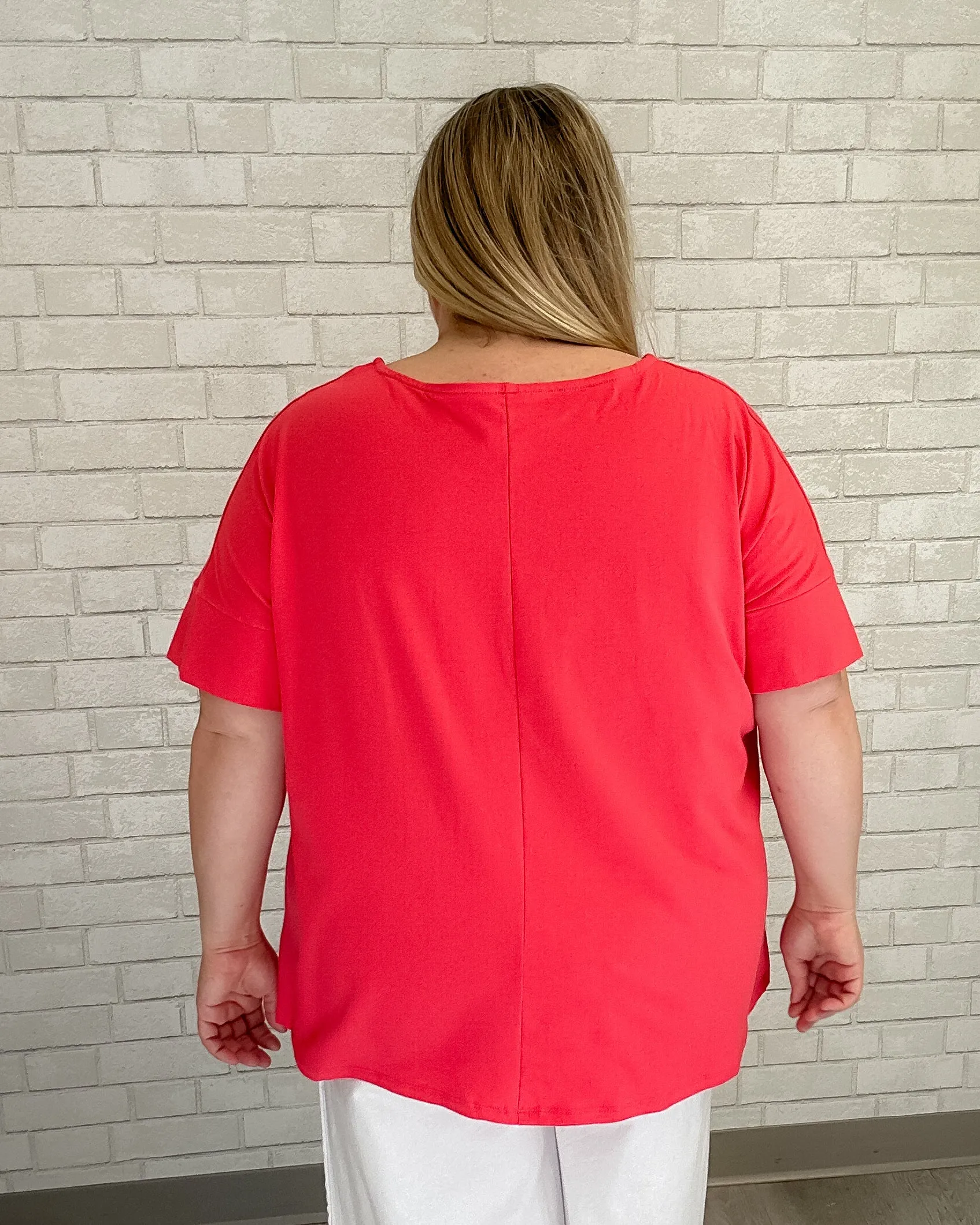 Cotton Casual Top | Coral