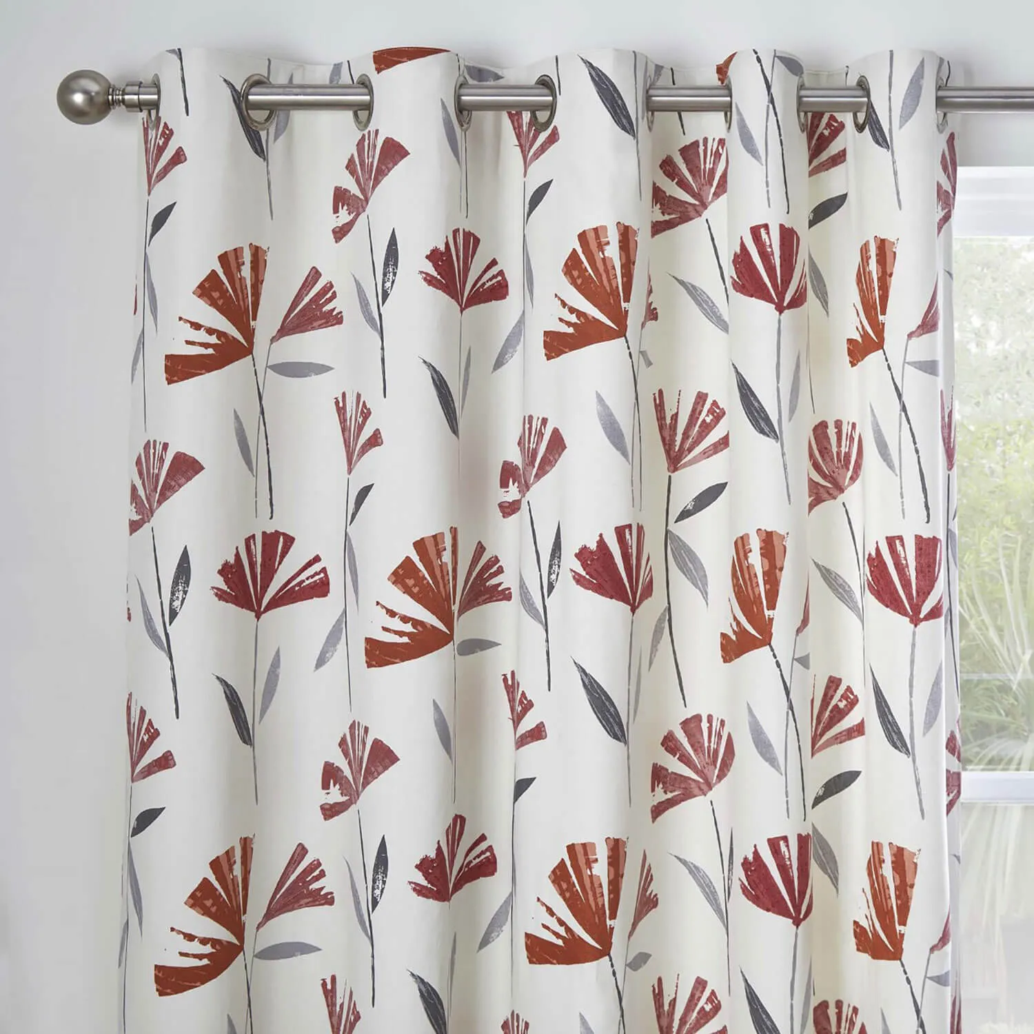 Dacey Eyelet Curtains - Red