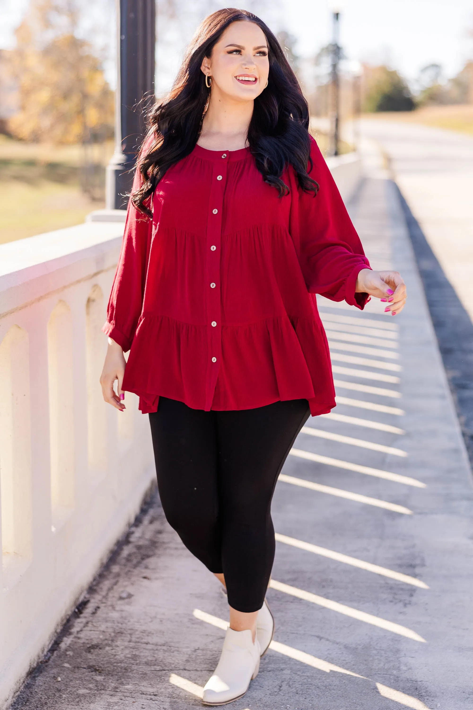 Evermore Top, Burgundy