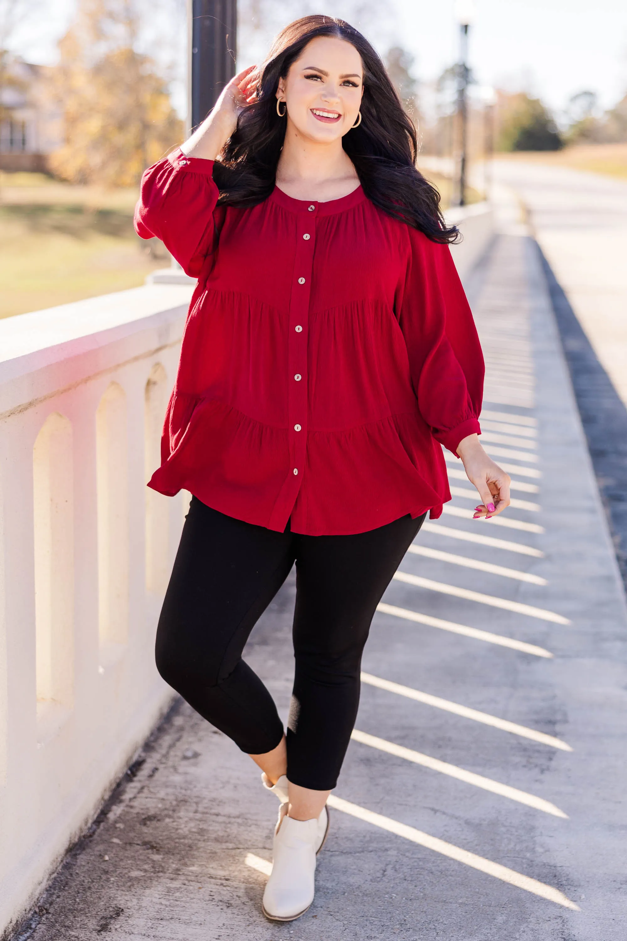 Evermore Top, Burgundy