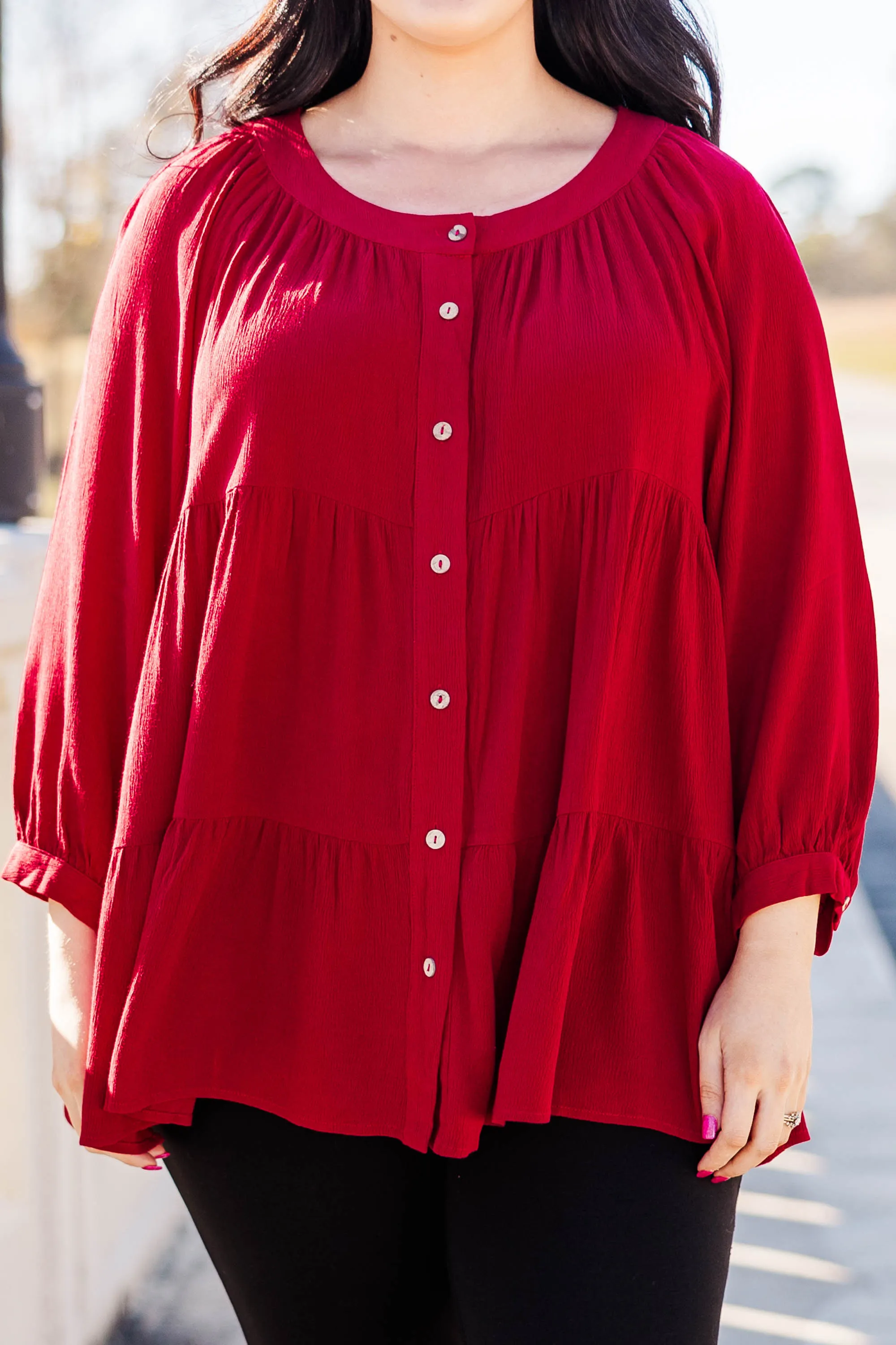 Evermore Top, Burgundy