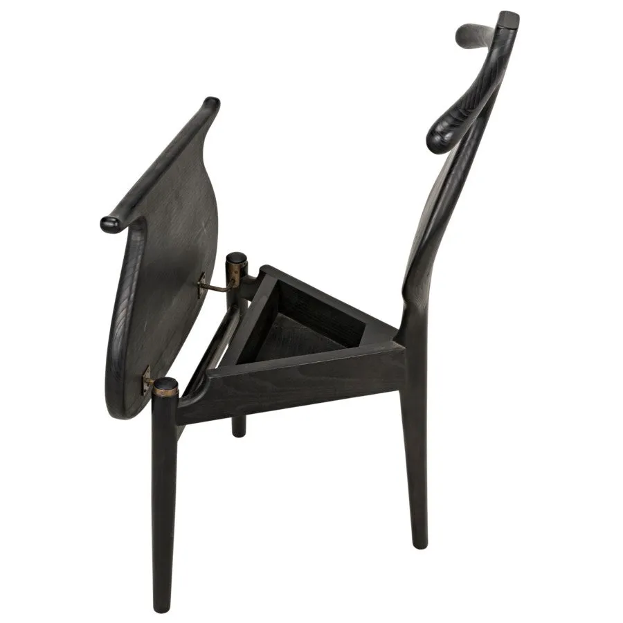 Figaro Chair with Jewelry Box - Charcoal Black