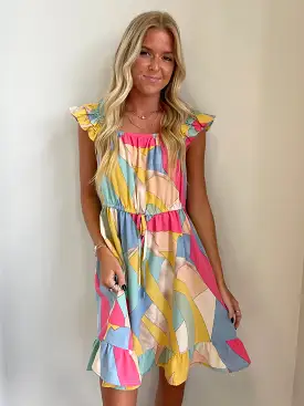 Grace Yellow Mix Mini Dress