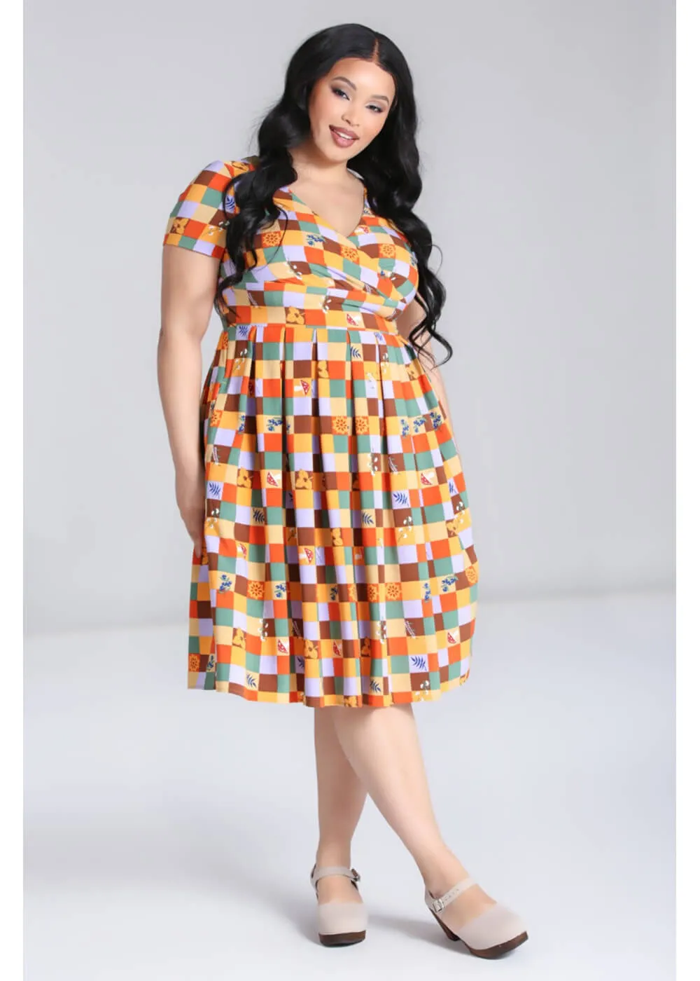 Hell Bunny Hawthorn Midi Swing Dress Multi