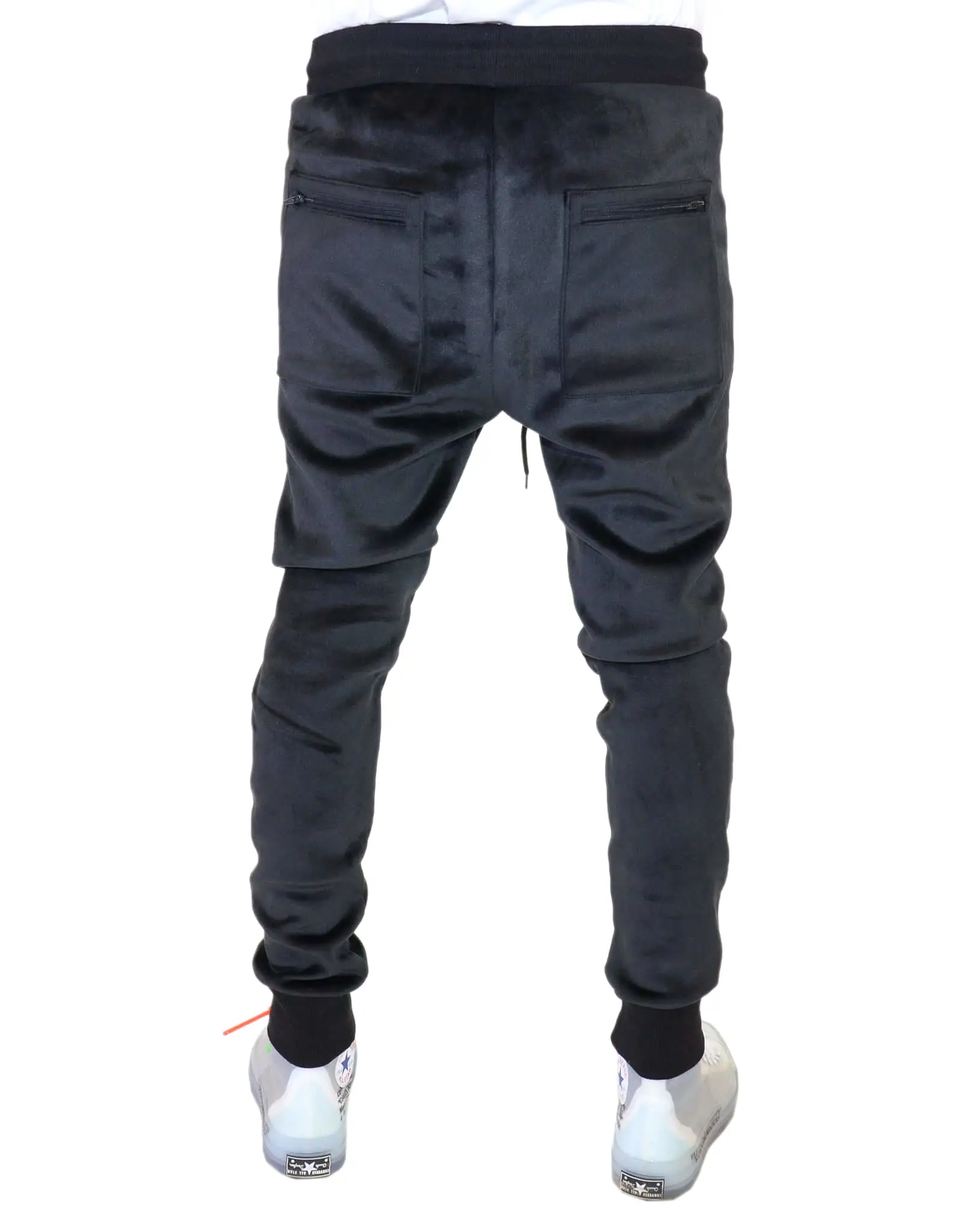 HIDDEN TREASURE VELOUR SWEATPANTS BLACK