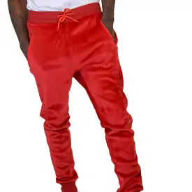 HIDDEN TREASURE VELOUR SWEATPANTS RED