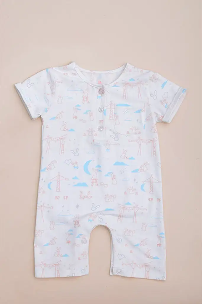 Kai Romper - White Nightfall Bunnies