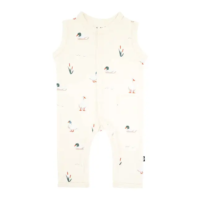 Kyte Baby Printed Sleeveless Snap Romper in Duck