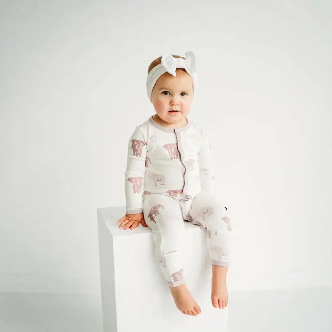 Kyte Baby Printed Snap Romper in Elephant