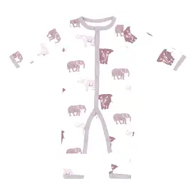 Kyte Baby Printed Snap Romper in Elephant