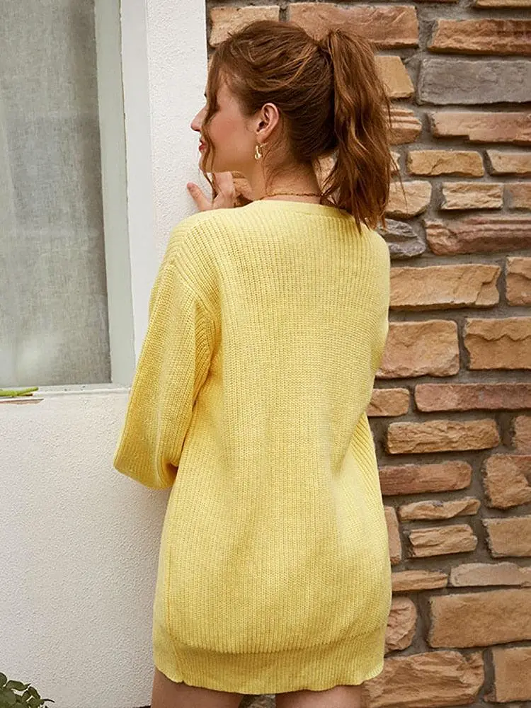 Lantern Sleeves Cardigan Sweaters