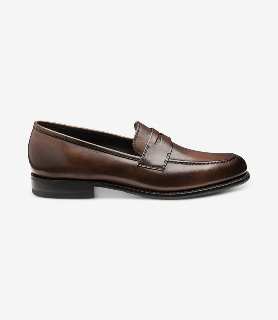 LOAKE Wiggins Loafer - Dark Brown Polished Calf