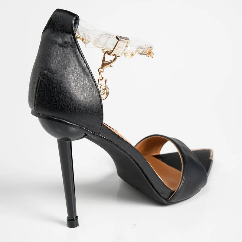 Madison Dellish Ankle Chain Sandals - Black