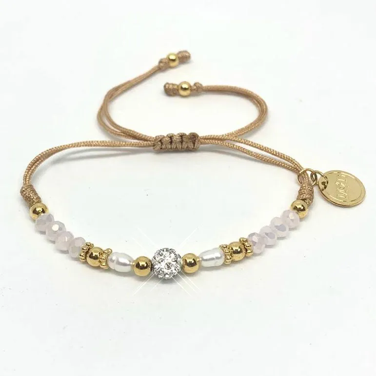 M&D Crystal Ivory Pink Bracelet