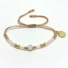 M&D Crystal Ivory Pink Bracelet