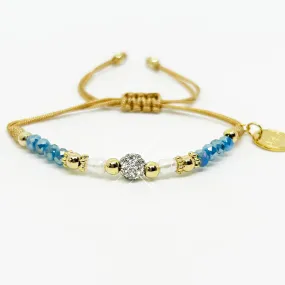 Mother and Daughter Lake Blue Crystal Bracelet