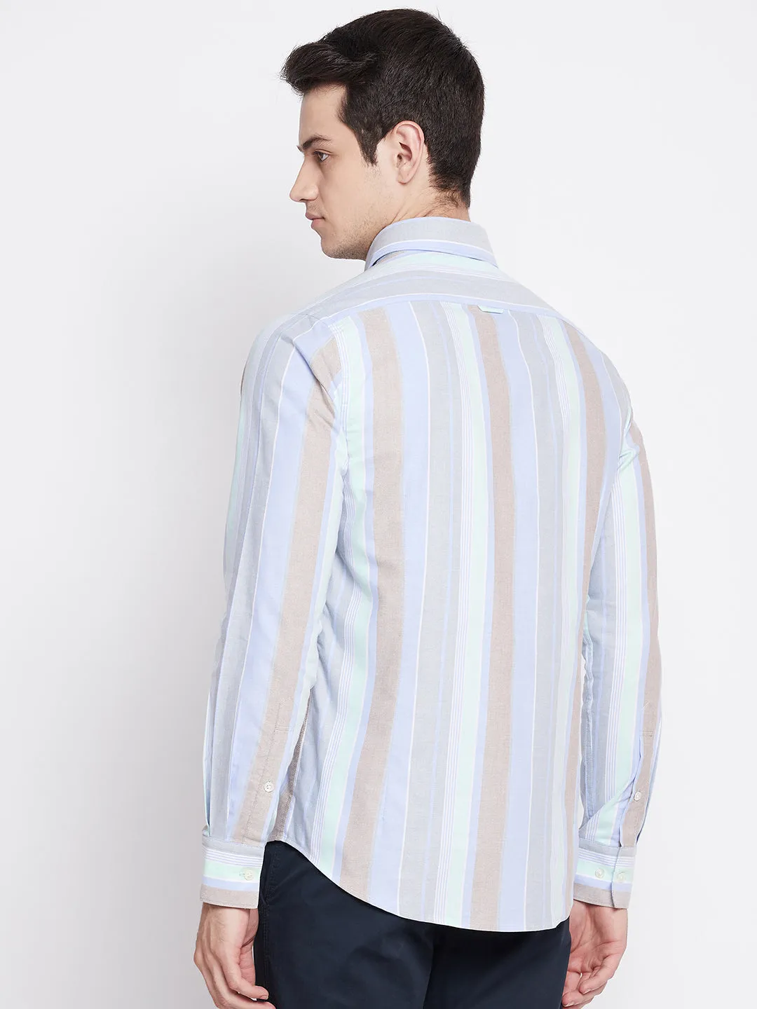 Multitrack Stripes Oxford Cotton Casual Shirt