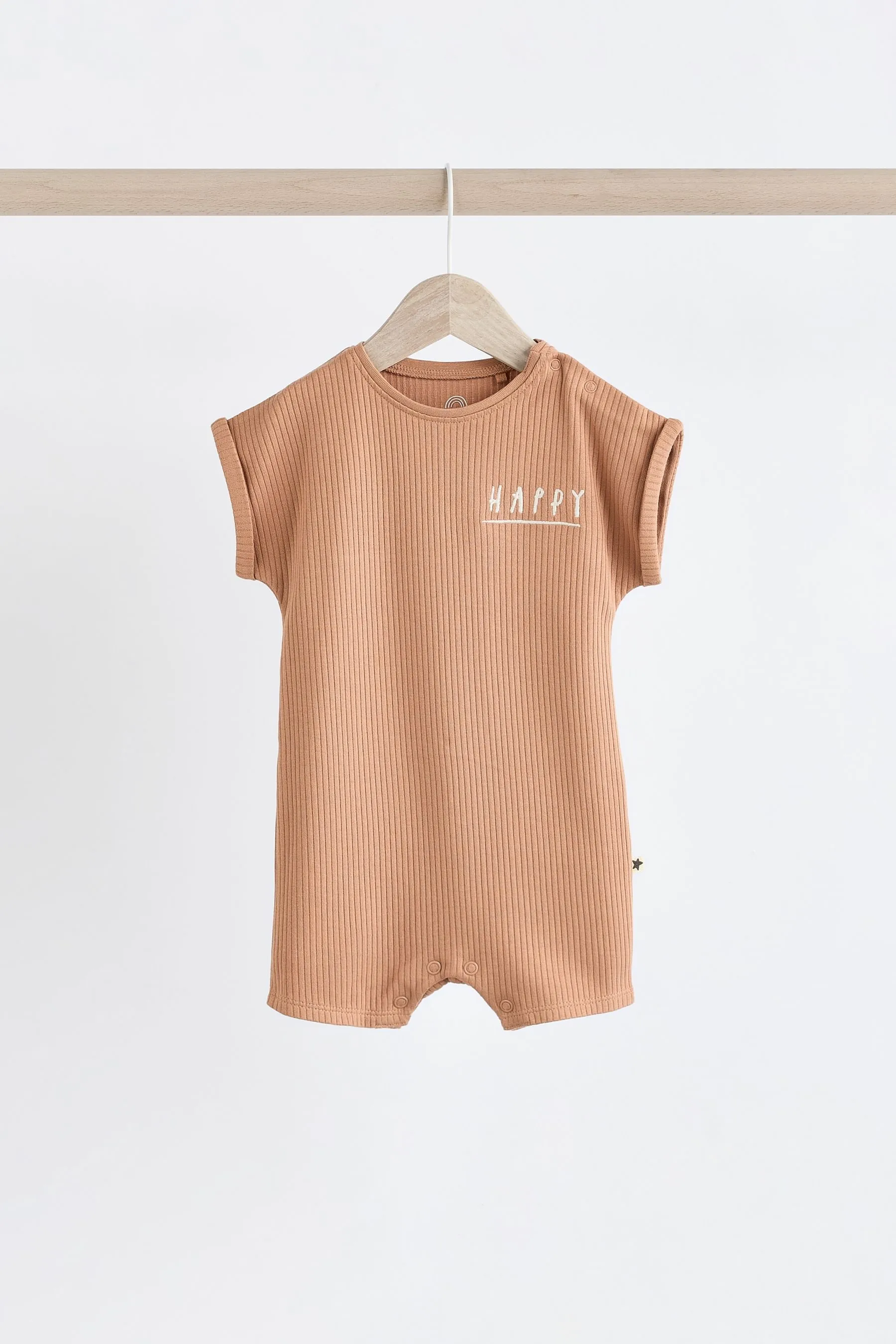 Neutral Happy Baby Jersey Rompers 3 Pack