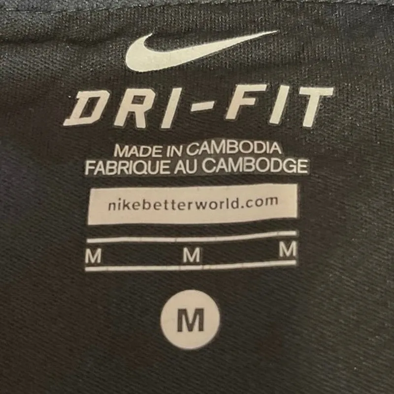 Nike Dri Fit Black Low Rise Logo Mesh Yoga Running Athletic Leggings Size M