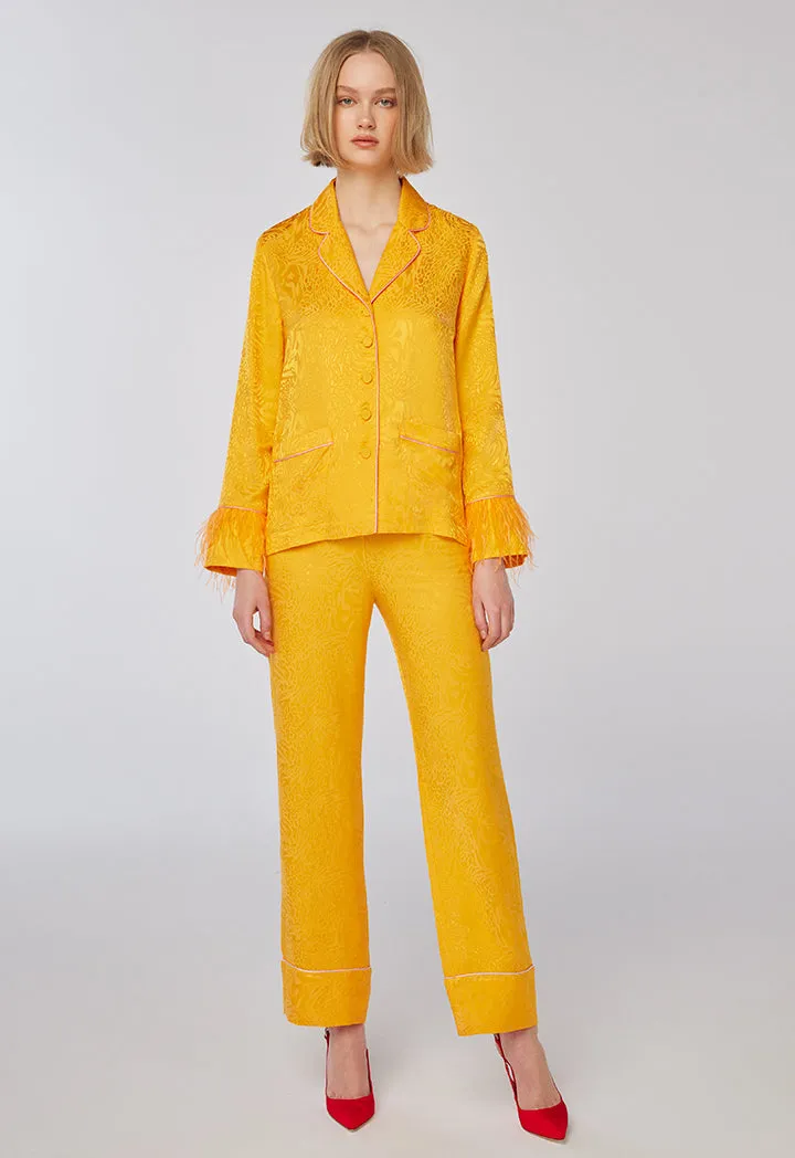 Orange Textured Trouser