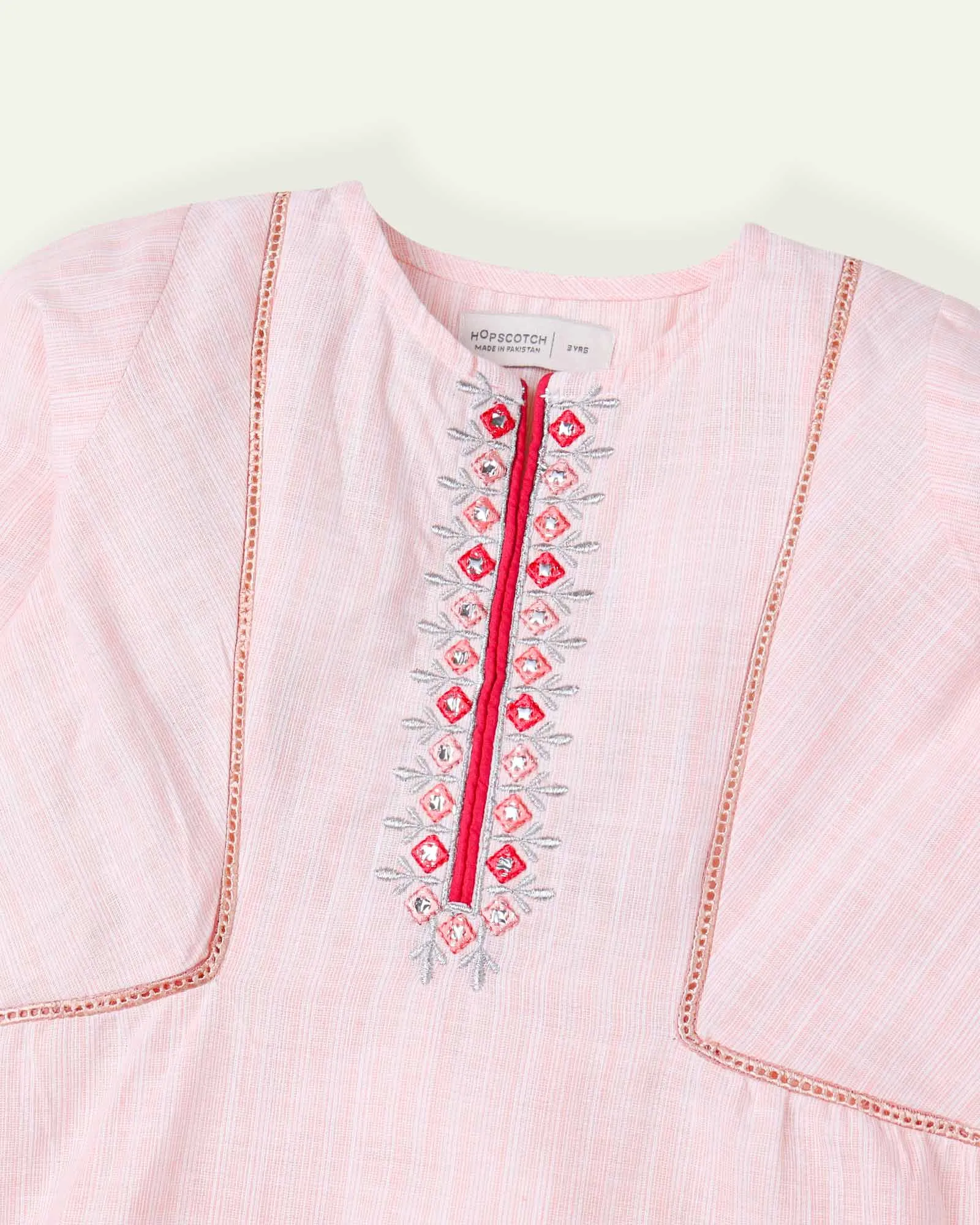 Peach Embroidered Tunic