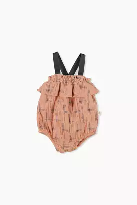 Pink Plaid Muslin Baby Romper