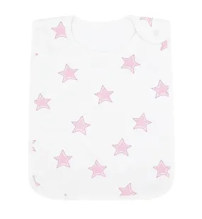 Pink Stars Print Feeding Bib