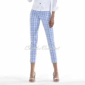 Robell Rose 09 - 7/8 Cropped Super Slim Trouser 51630-54298-61 (Light Blue / White)