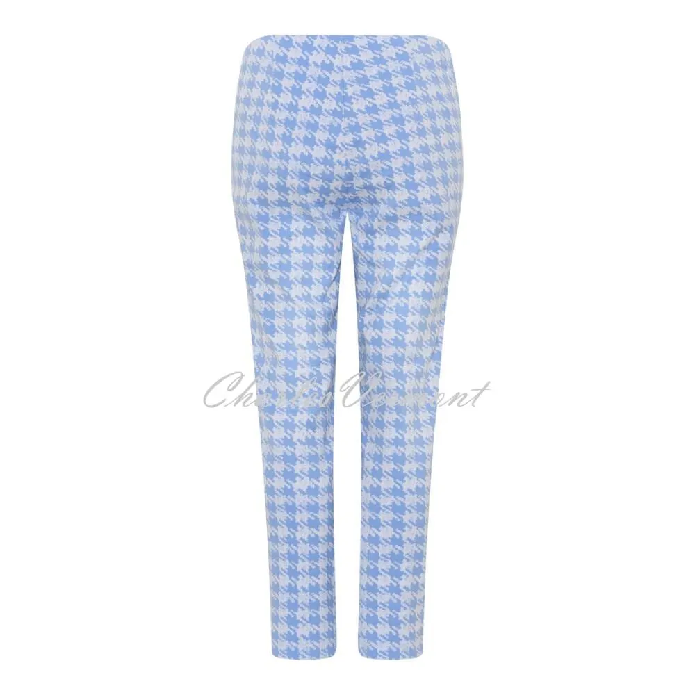 Robell Rose 09 - 7/8 Cropped Super Slim Trouser 51630-54298-61 (Light Blue / White)