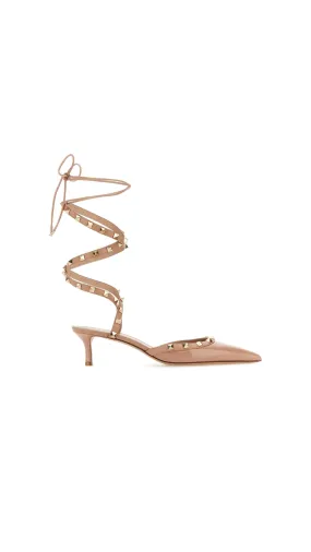 Rockstud Patent Leather Pump 50 MM - Rose Cannelle