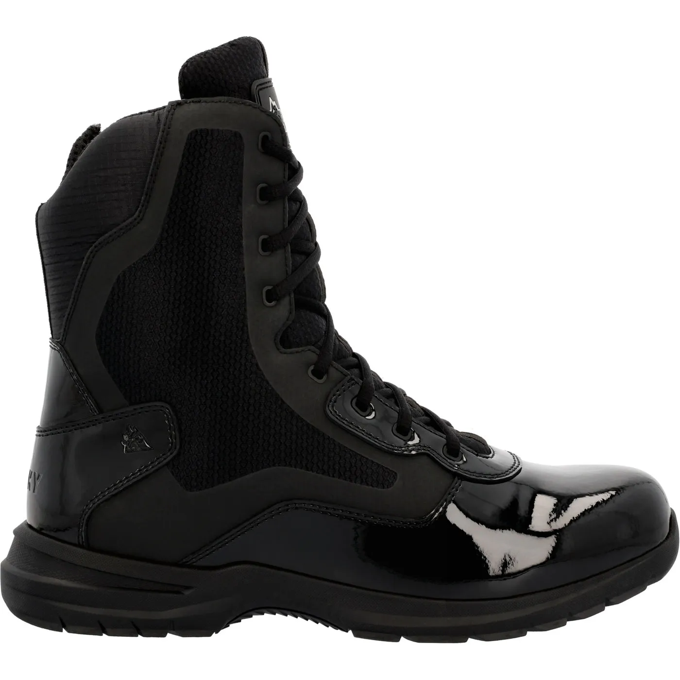 Rocky Cadet 8" Black Side Zip Public Service Boot